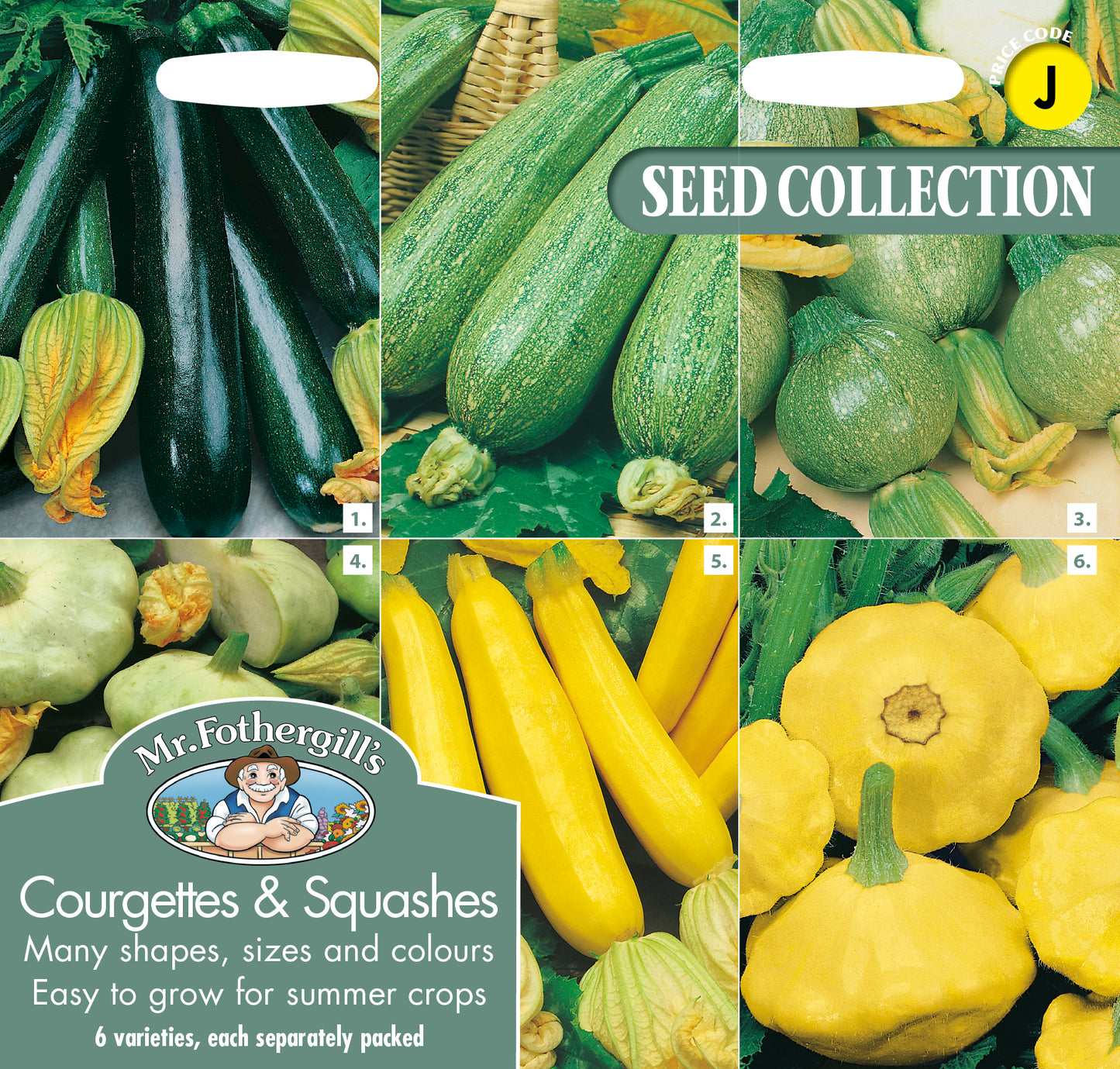 Mr Fothergill's Vegetable Seeds Courgettes & Summer Squashes Collection - 48 Mixed Seeds
