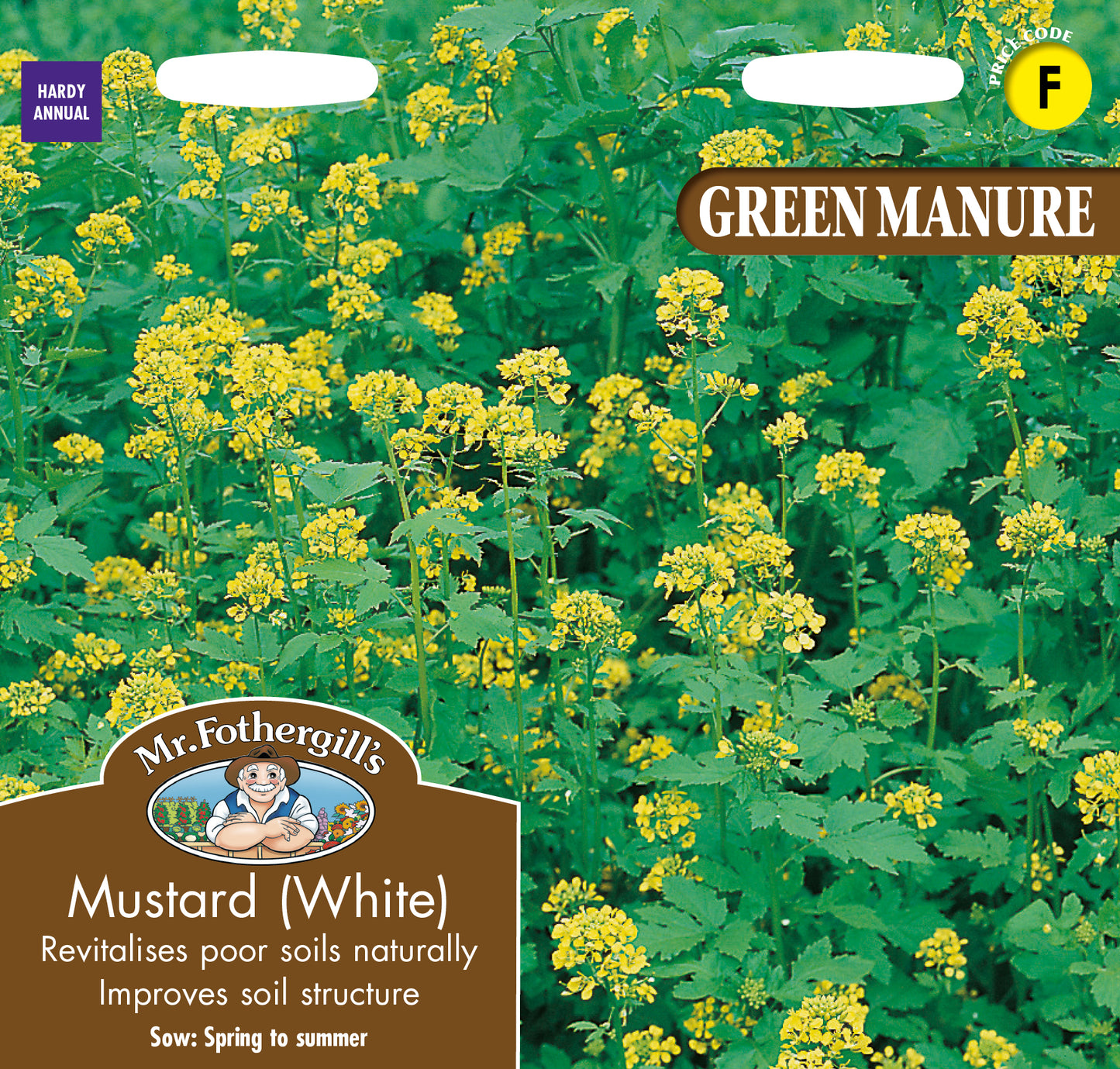 Mr Fothergill's Vegetable Seeds Green Manure Mustard White - 70g Covers 25sq.m