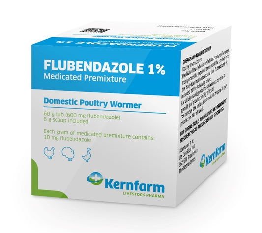 Kernfarm Flubendazole 1% Domestic Poultry Wormer POM-VPS 60g