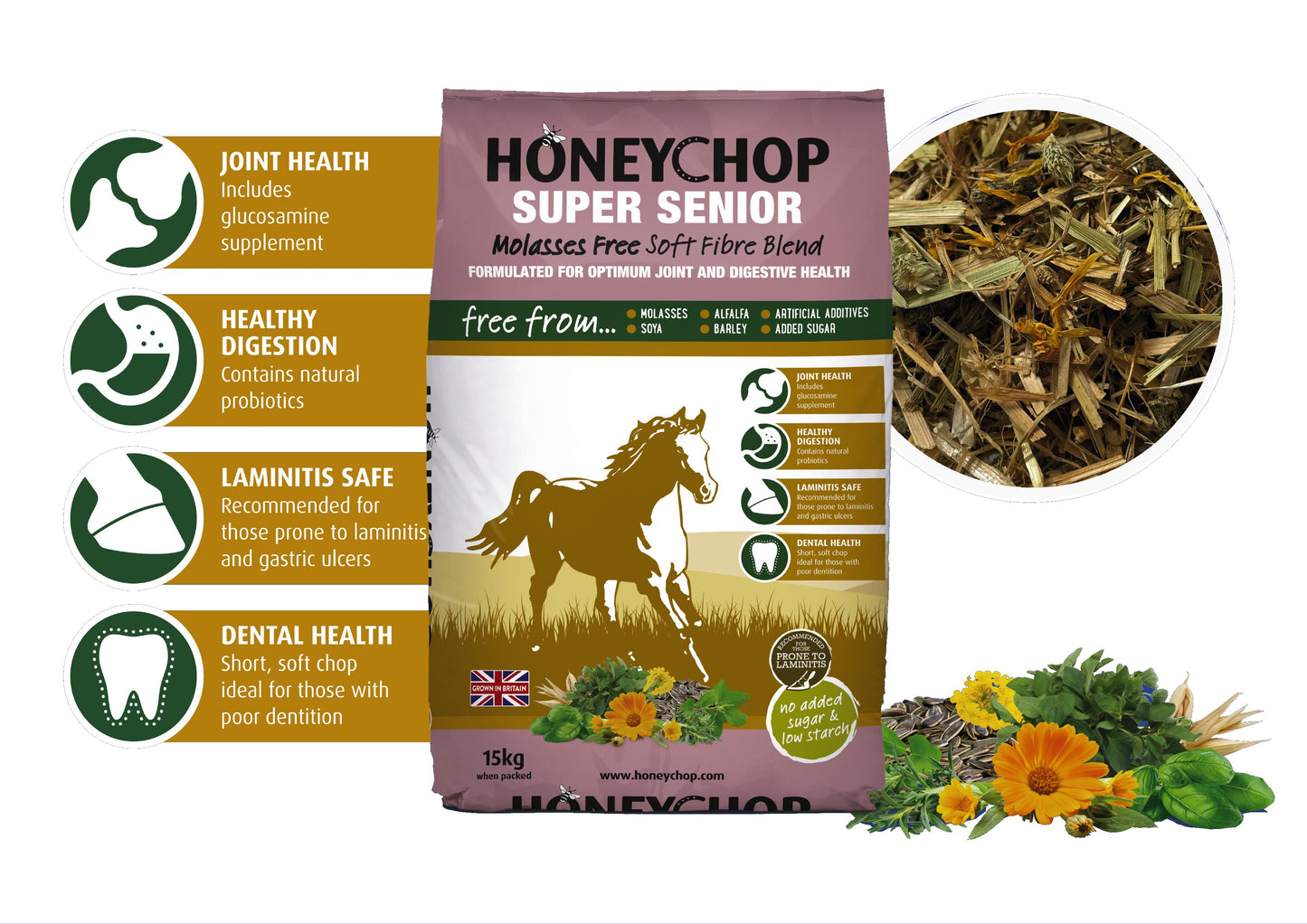 Honeychop Super Senior Chaff 15Kg