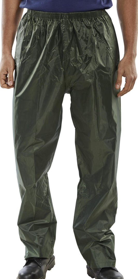 Beeswift B-Dri Nylon Weather Proof Trousers Olive Green (Sizes S to 3XL)