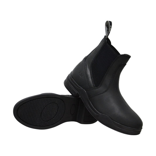 Hy Equestrian Adult Wax Leather Jodhpur Boot Black Sizes UK 3 To 9 (European 36 To 43)