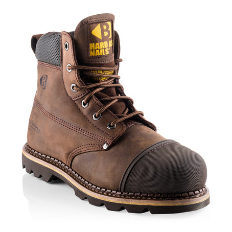 Buckbootz B301SM SB P HRO SRC Chocolate Oil Leather Goodyear Welted Safety Lace Boots