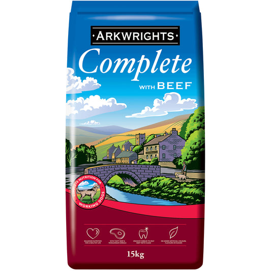Arkwrights Complete Dog Food Beef 15Kg