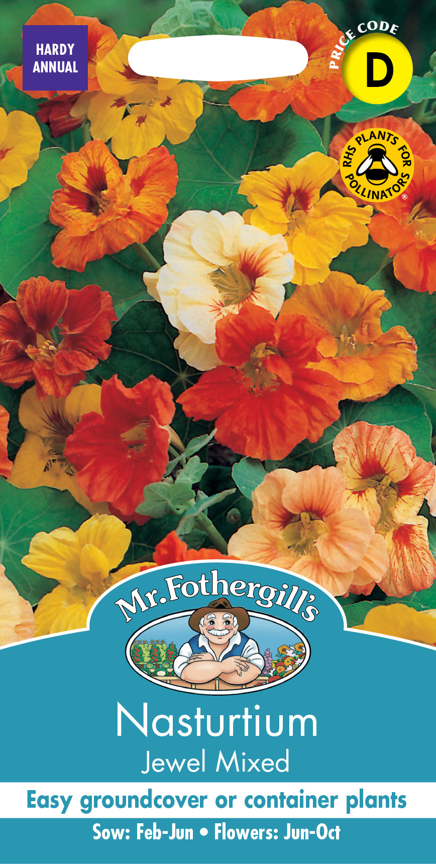 Mr Fothergill's Flower Seeds Nasturtium Jewel Mixed - 35 Seeds