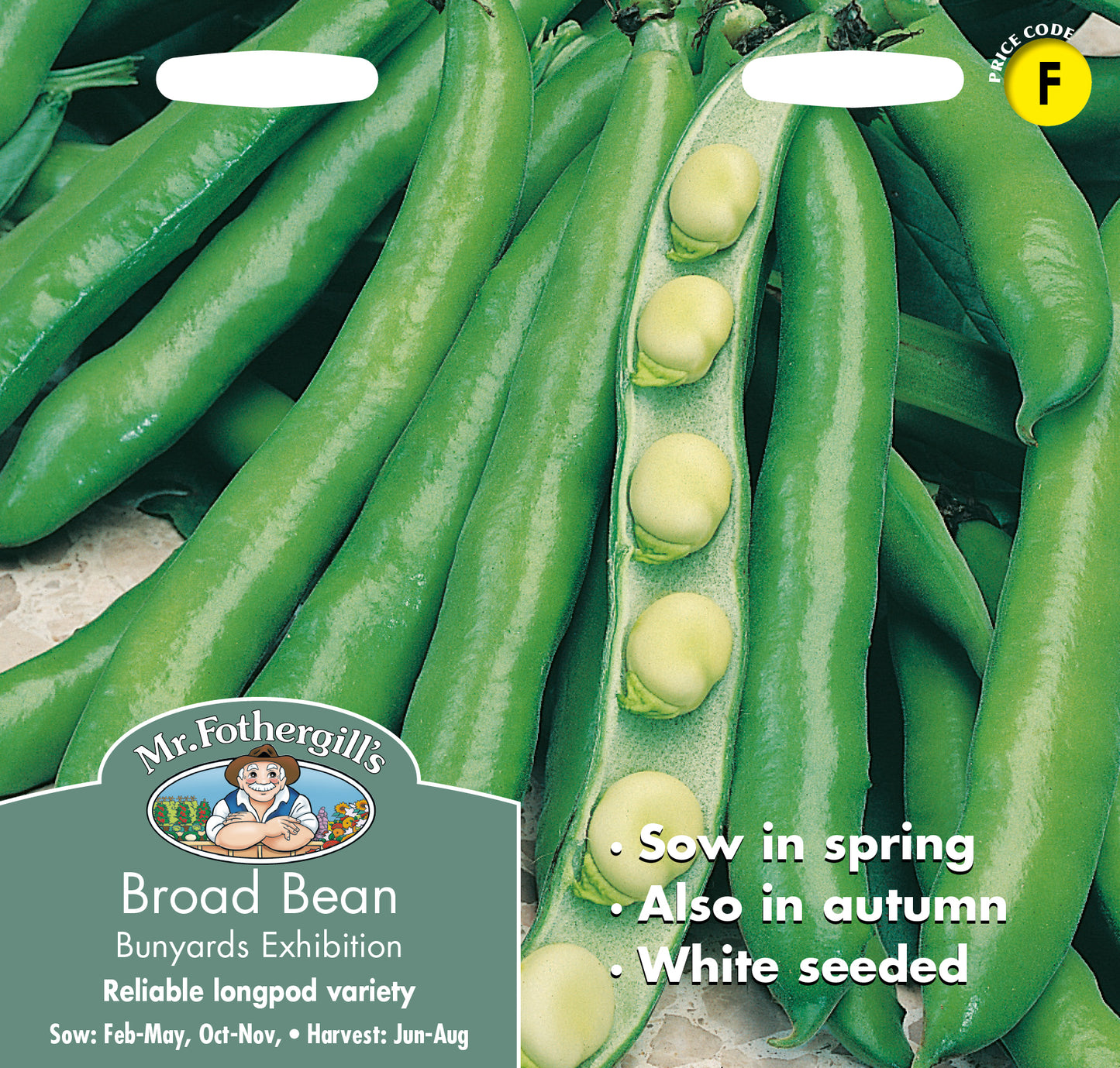 Mr Fothergill's Vegetable Seeds Broad Bean Bunyards Exhibition  - 50 Seeds