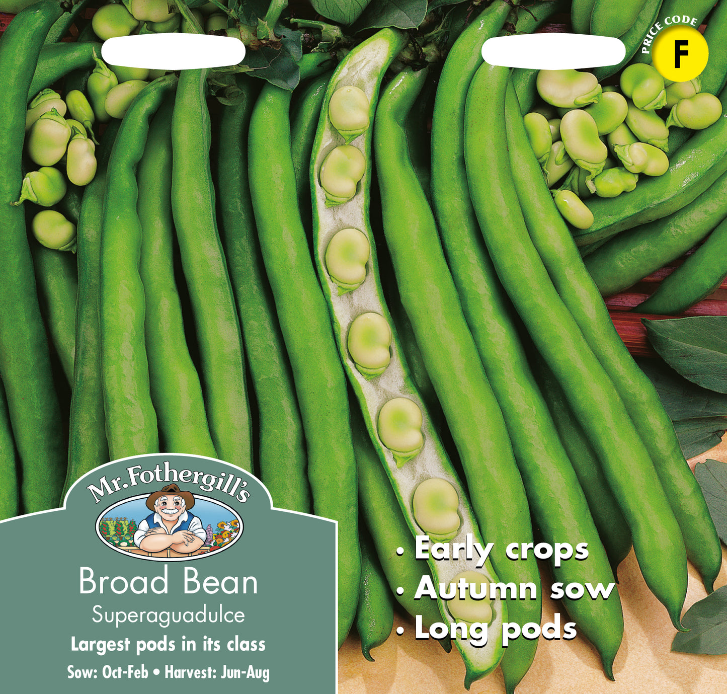 Mr Fothergill's Vegetable Seeds Broad Bean Superaquadulce - 50 Seeds