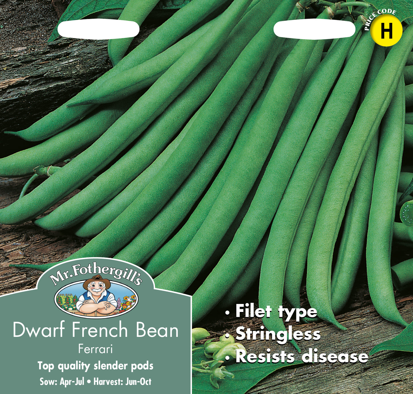 Mr Fothergill's Vegetable Seeds Dwarf French Bean Ferrari - 100 Seeds