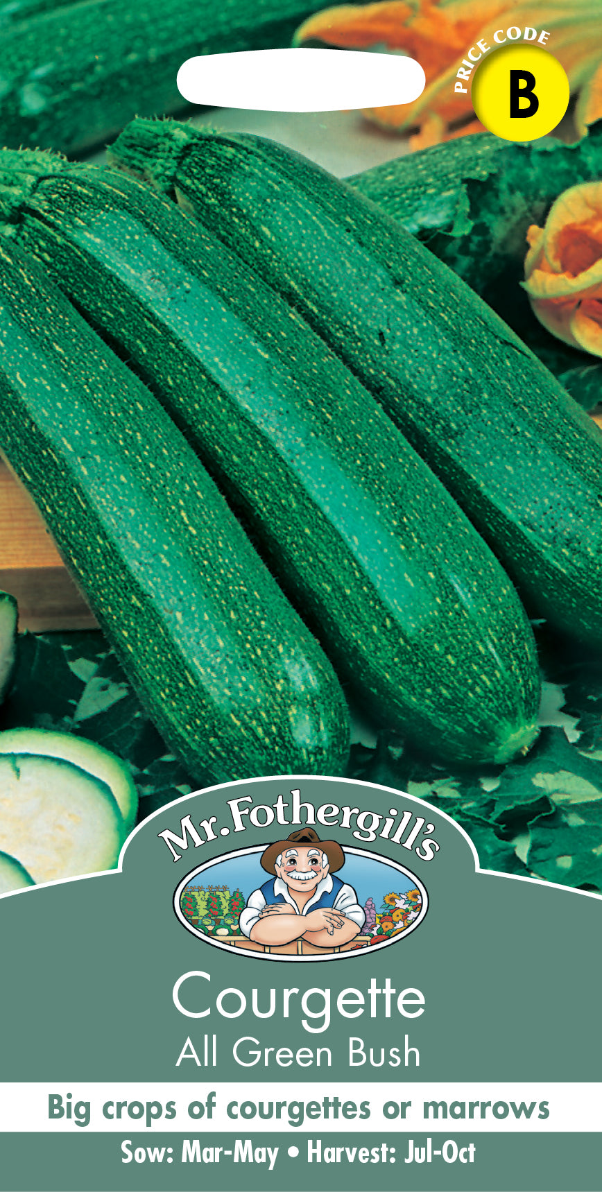 Mr Fothergill's Vegetable Seeds Courgette All Green Bush - 20 Seeds