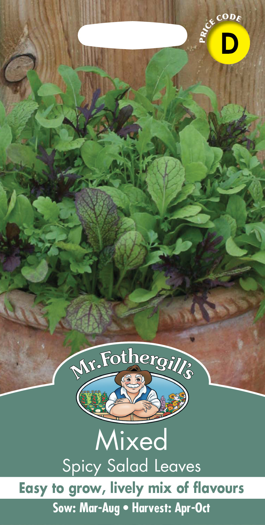 Mr Fothergill's Salad Seeds Mixed Spicy Salad Leaves - 650 Seeds