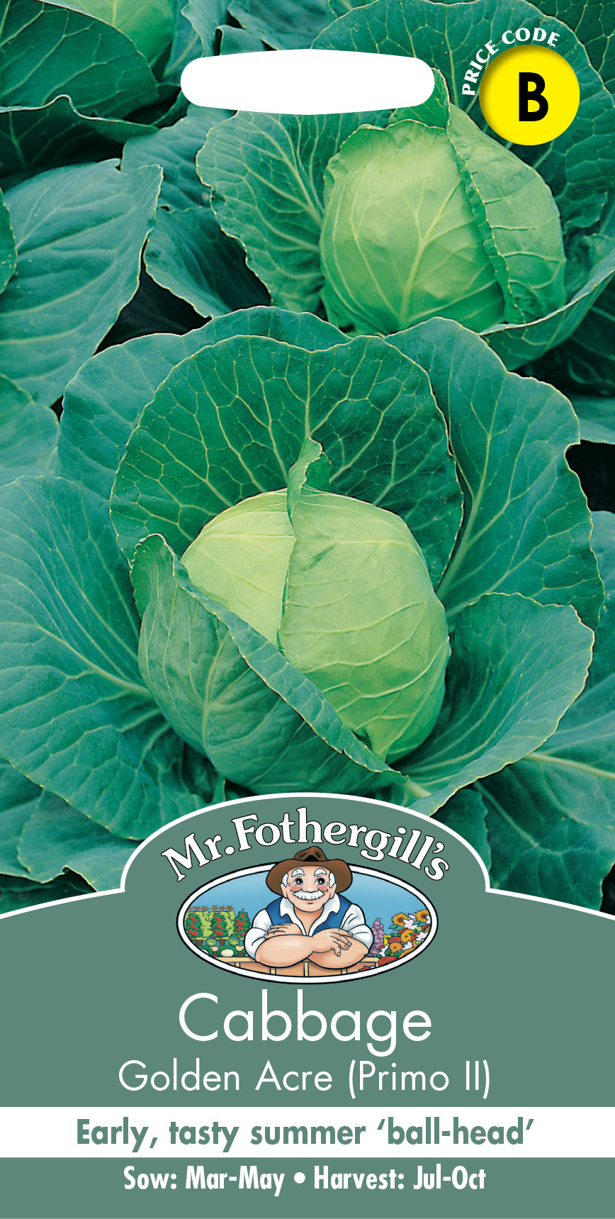 Mr Fothergill's Vegetable Seeds Cabbage Golden Acre / Primo II - 500 Seeds