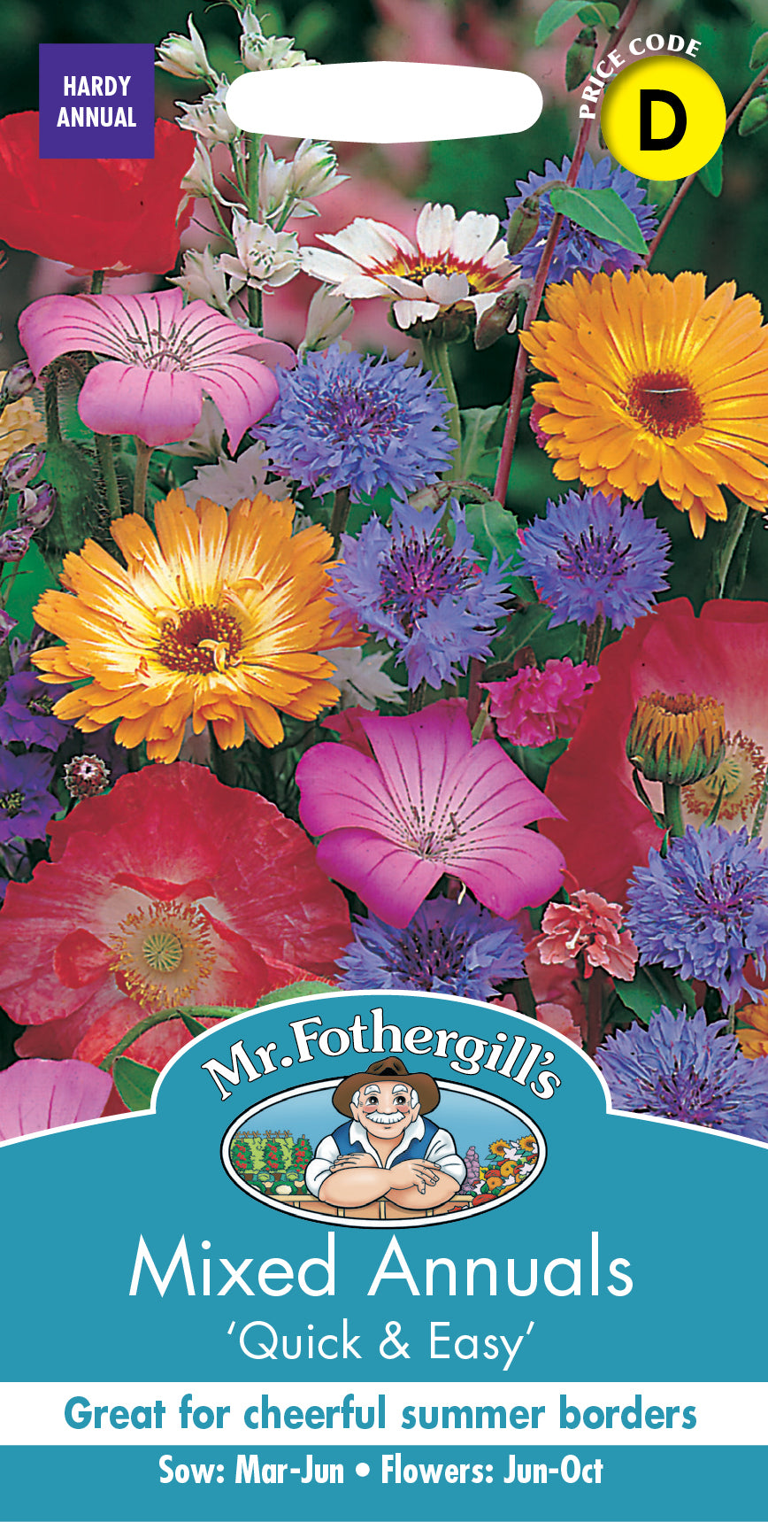 Mr Fothergill's Flower Seeds Mixed Annuals Quick & Easy - 200 Seeds