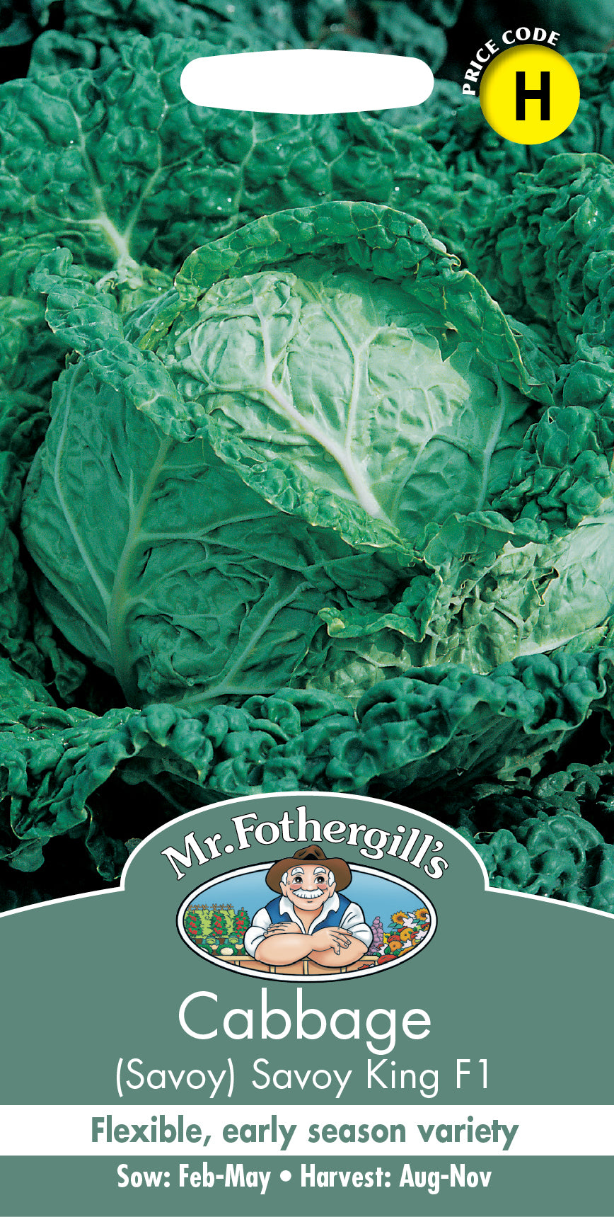 Mr Fothergill's Vegetable Seeds Cabbage Savoy King F1 - 50 Seeds