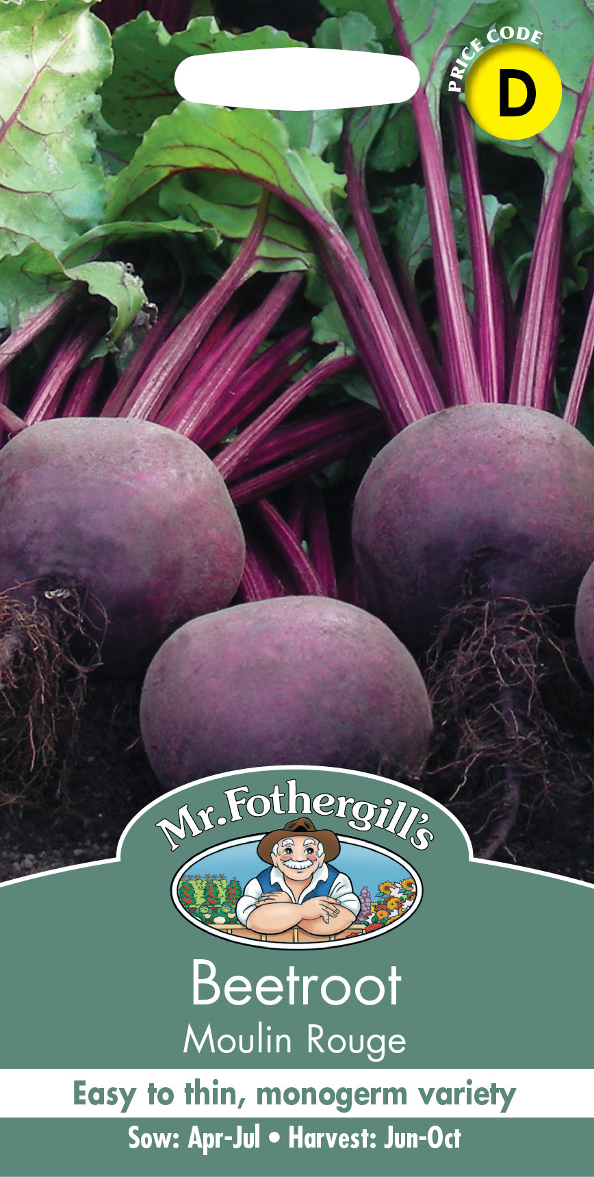 Mr Fothergill's Vegetable Seeds Beetroot Moulin Rouge - 150 Seeds