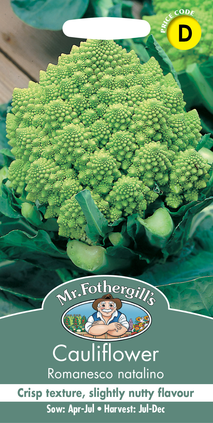 Mr Fothergill's Vegetable Seeds Cauliflower (Broccoli) Romanesco Natalino - 250 Seeds