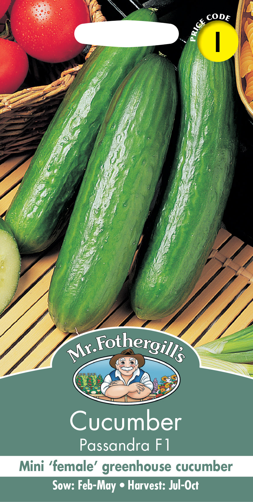 Mr Fothergill's Salad Seeds Cucumber Passandra F1 - 5 Seeds