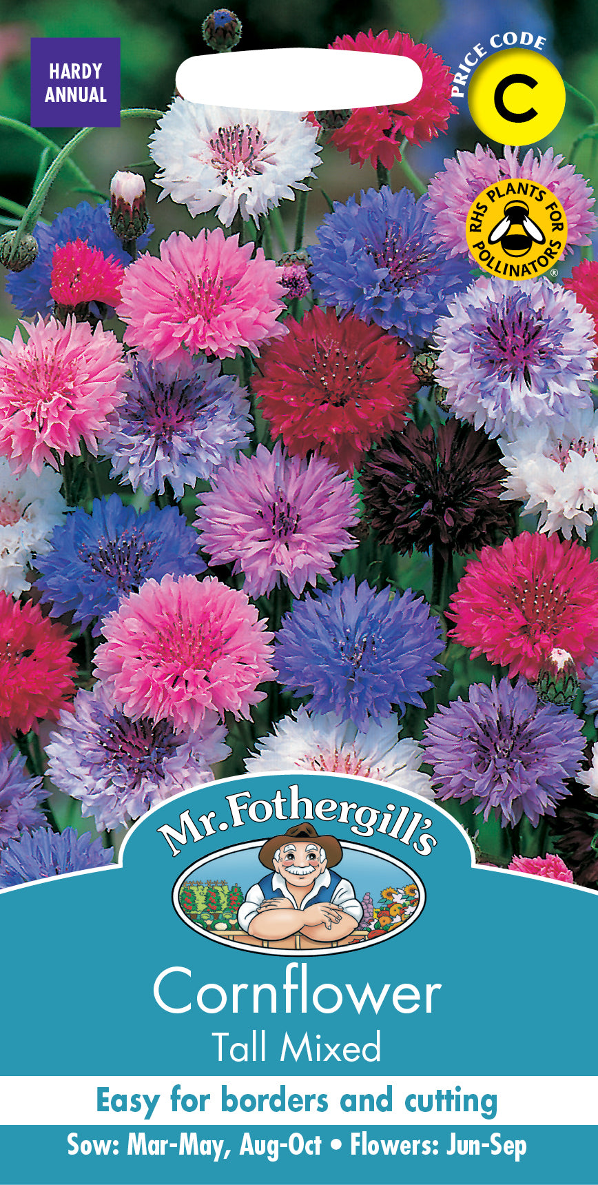 Mr Fothergill's Flower Seeds Cornflower Tall Mixed - 500 Seeds