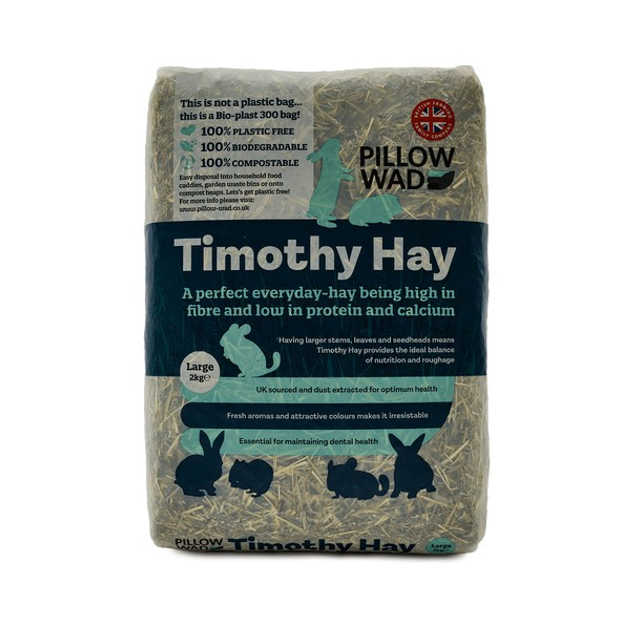 Pillow Wad Timothy Hay Large 2kg - (Biodegradable Packaging)