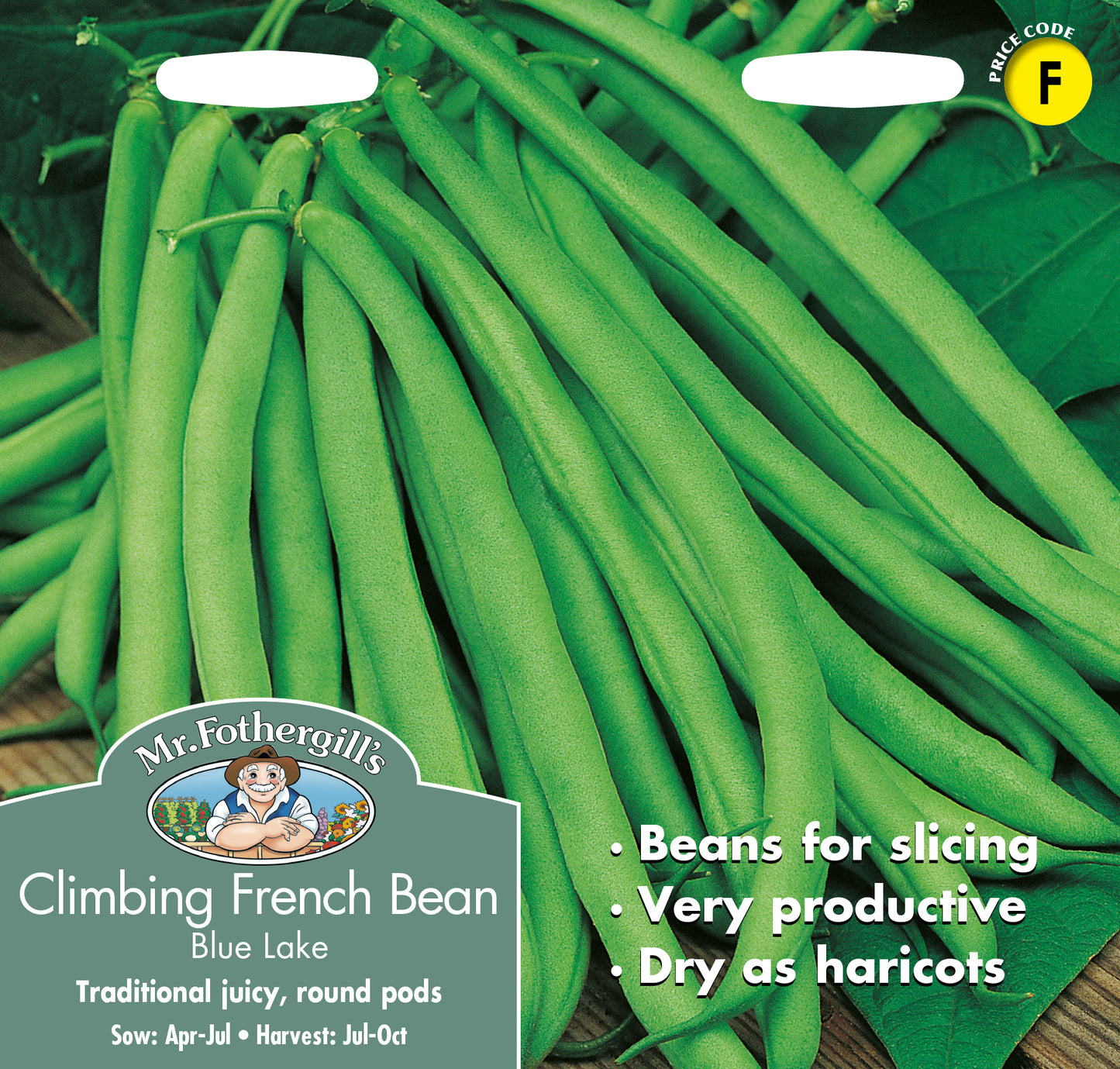 Mr Fothergill's Vegetable Seeds Climbing French Bean Blue Lake - 100 Seeds