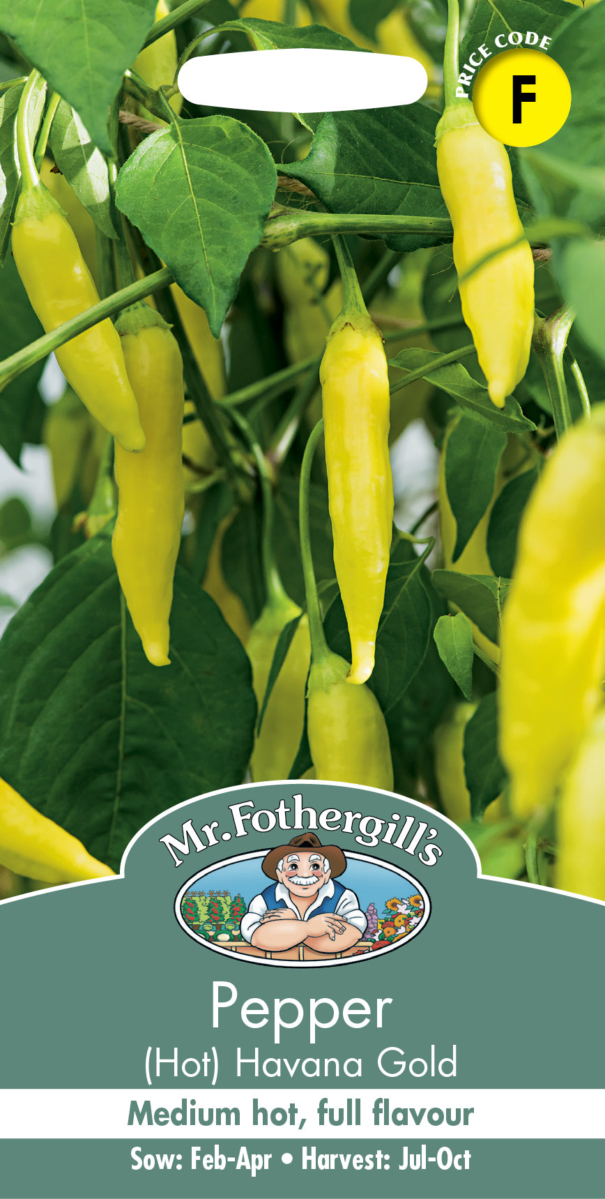 Mr Fothergill's Vegetable Seeds Pepper (Hot) Havana Gold - 10 Seeds