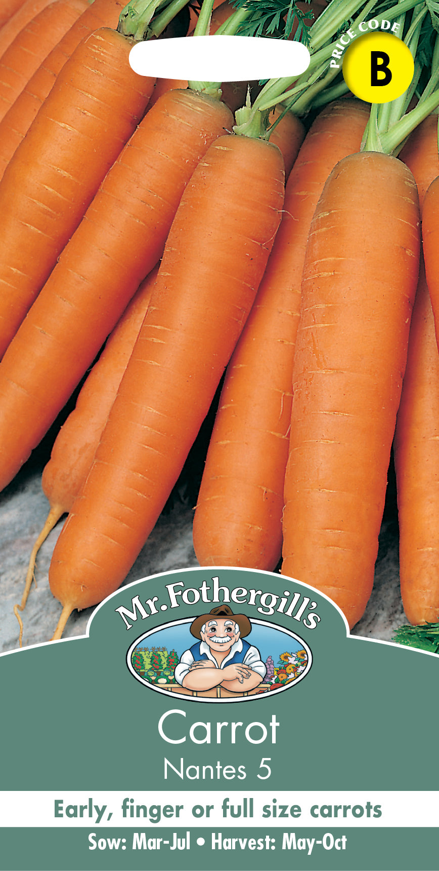 Mr Fothergill's Vegetable Seeds Carrot Nantes 5 - 2,000 Seeds