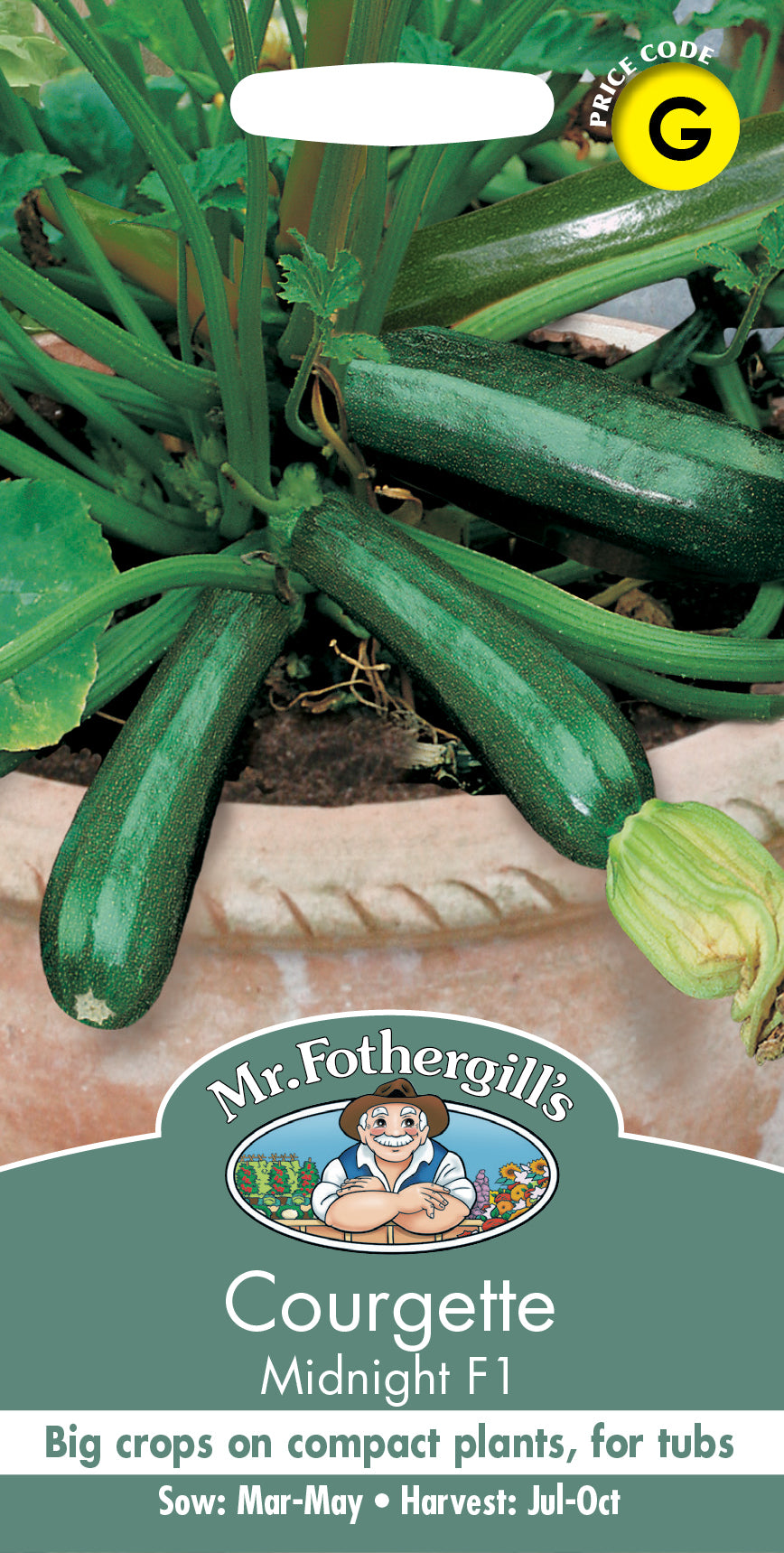 Mr Fothergill's Vegetable Seeds Courgette Midnight F1 - 10 Seeds