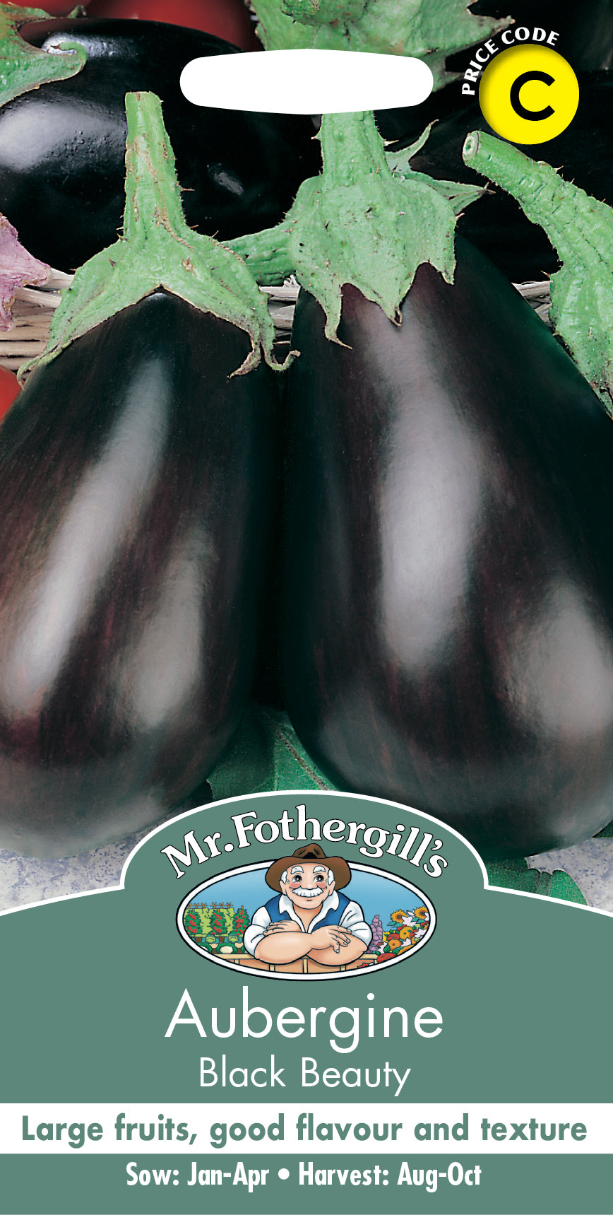 Mr Fothergill's Vegetable Seeds Aubergine Black Beauty - 150 Seeds