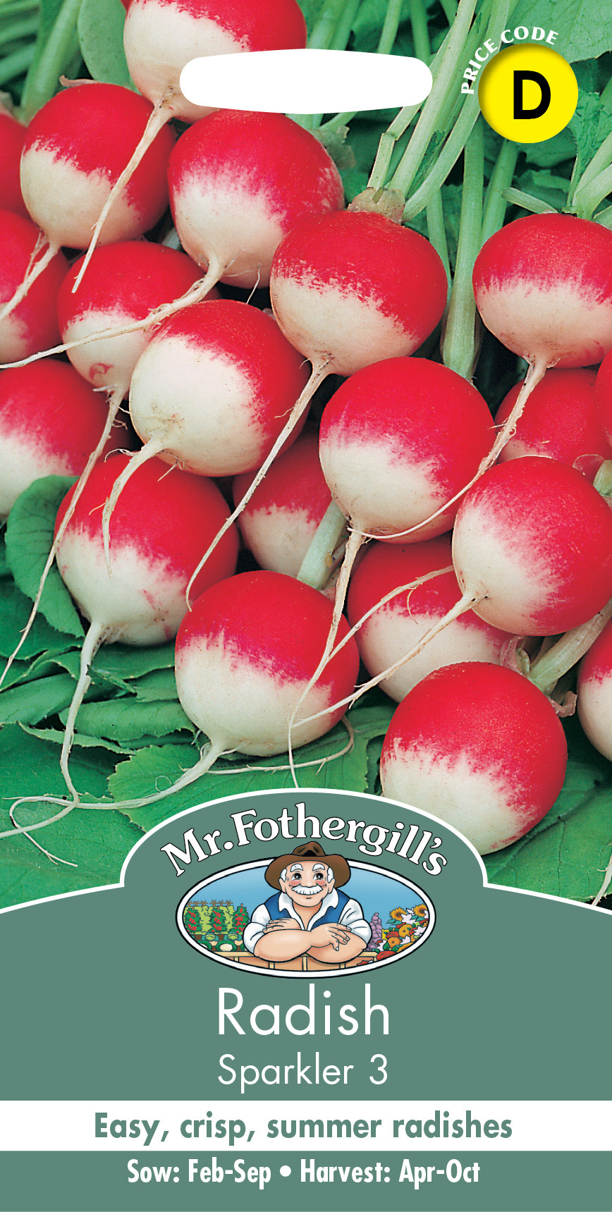 Mr Fothergill's Salad Seeds Radish Sparkler 3 - 1000 Seeds