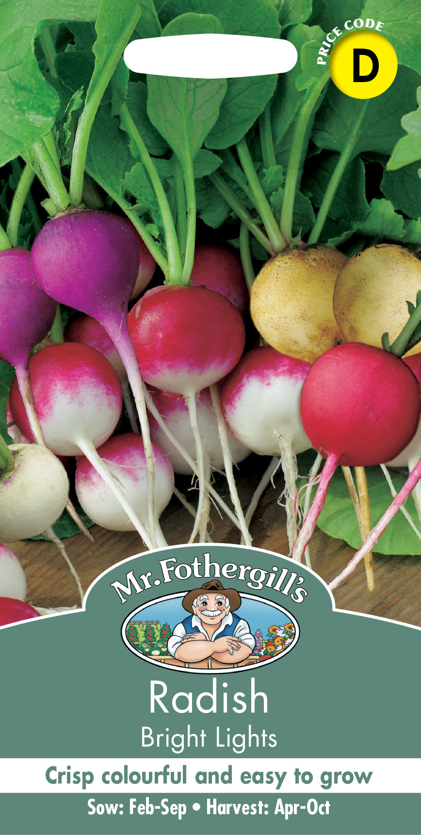 Mr Fothergill's Salad Seeds Radish Bright Lights - 400 Seeds