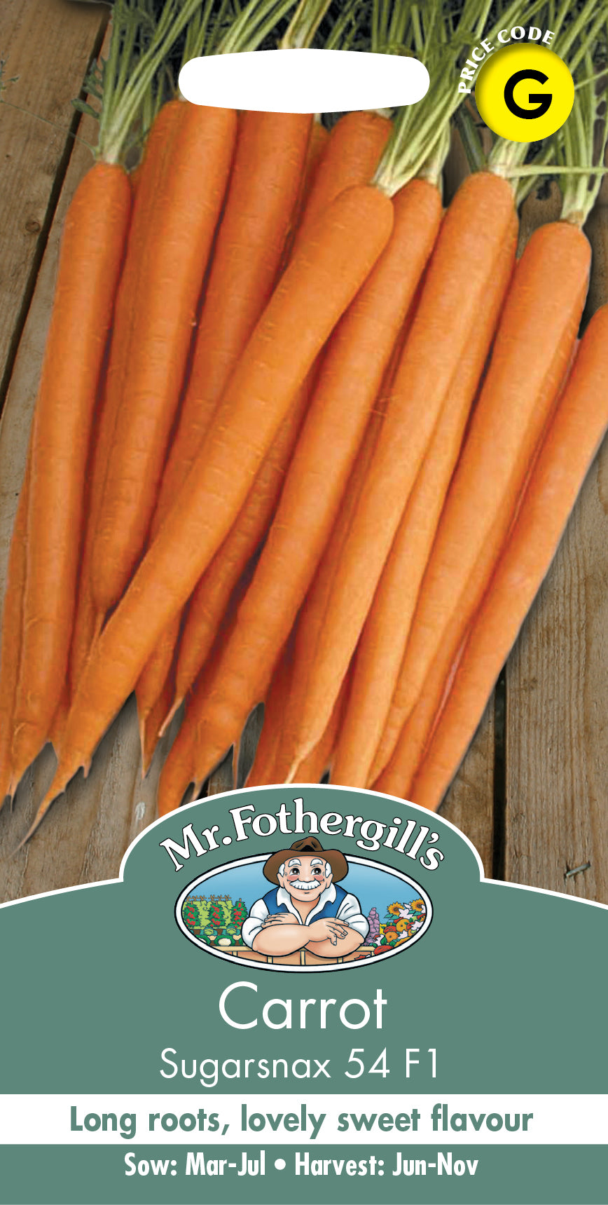 Mr Fothergill's Vegetable Seeds Carrot Sugarsnax 54 F1 - 500 Seeds