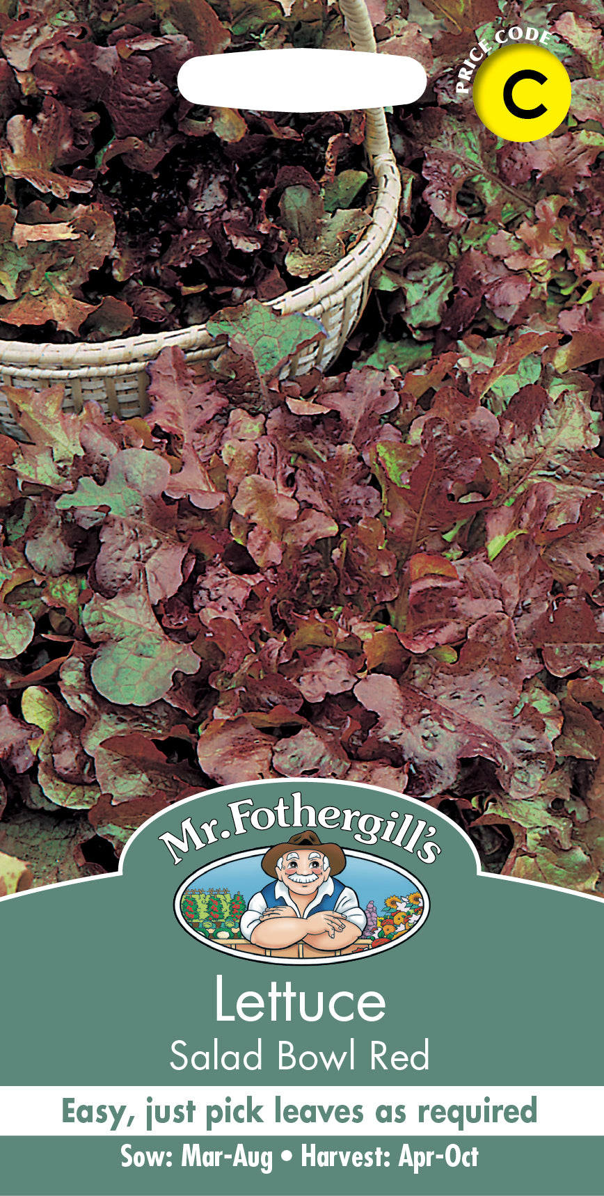 Mr Fothergill's Salad Seeds Lettuce Salad Bowl Red - 1,250 Seeds