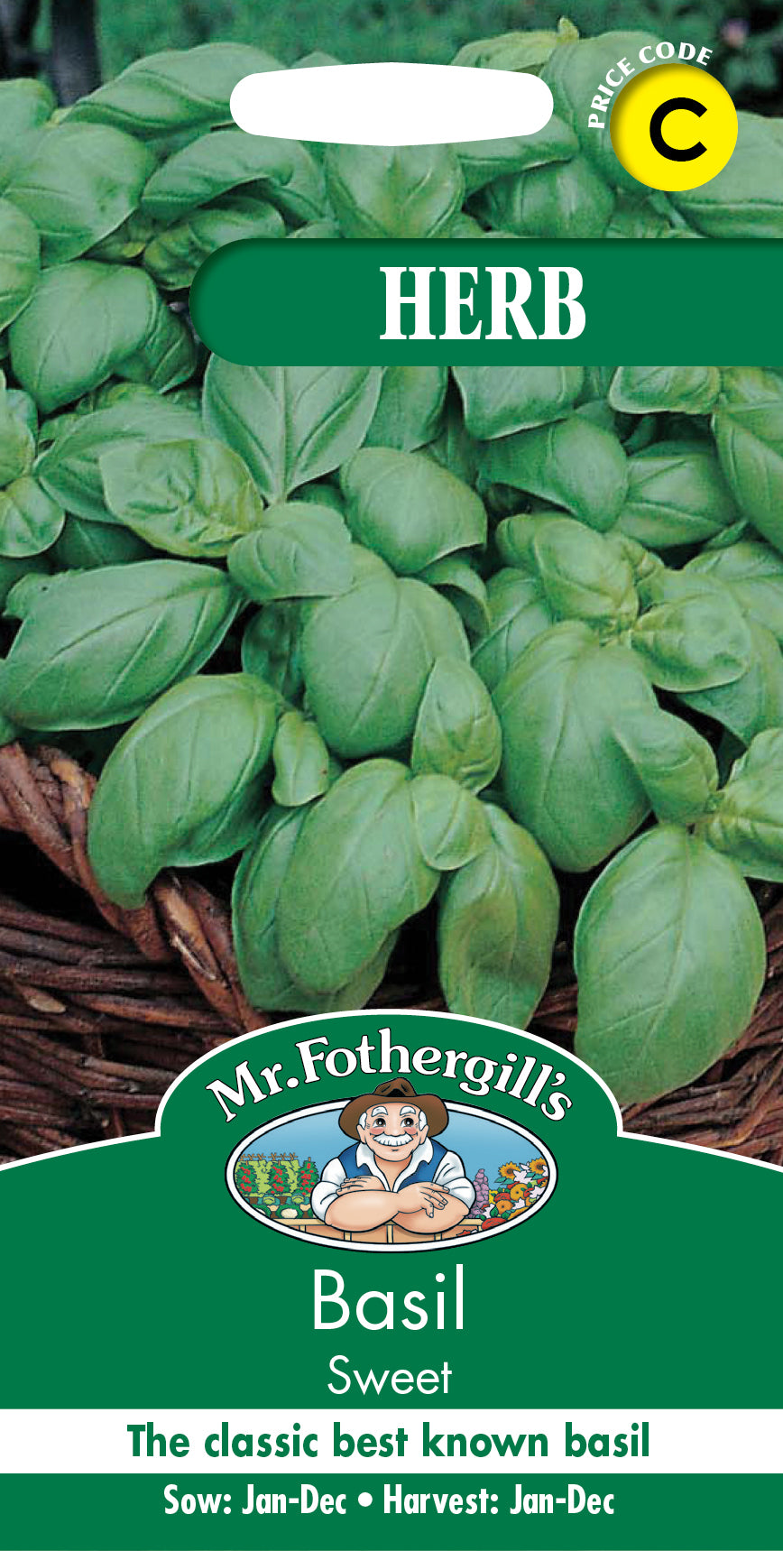 Mr Fothergill's Herb Seeds Basil Sweet - 300 Seeds