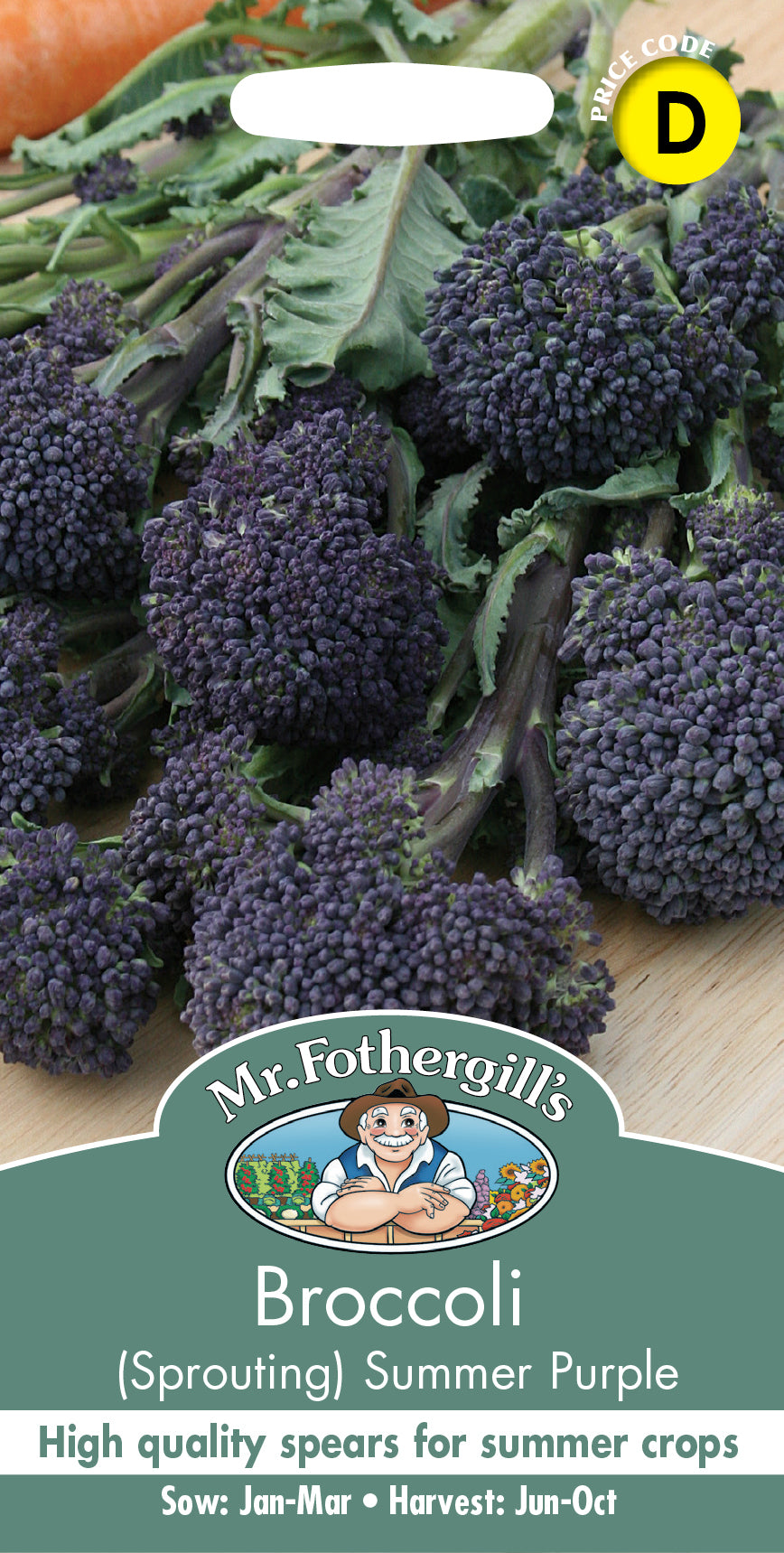 Mr Fothergill's Vegetable Seeds Broccoli Summer Purple Sprouting - 150 Seeds