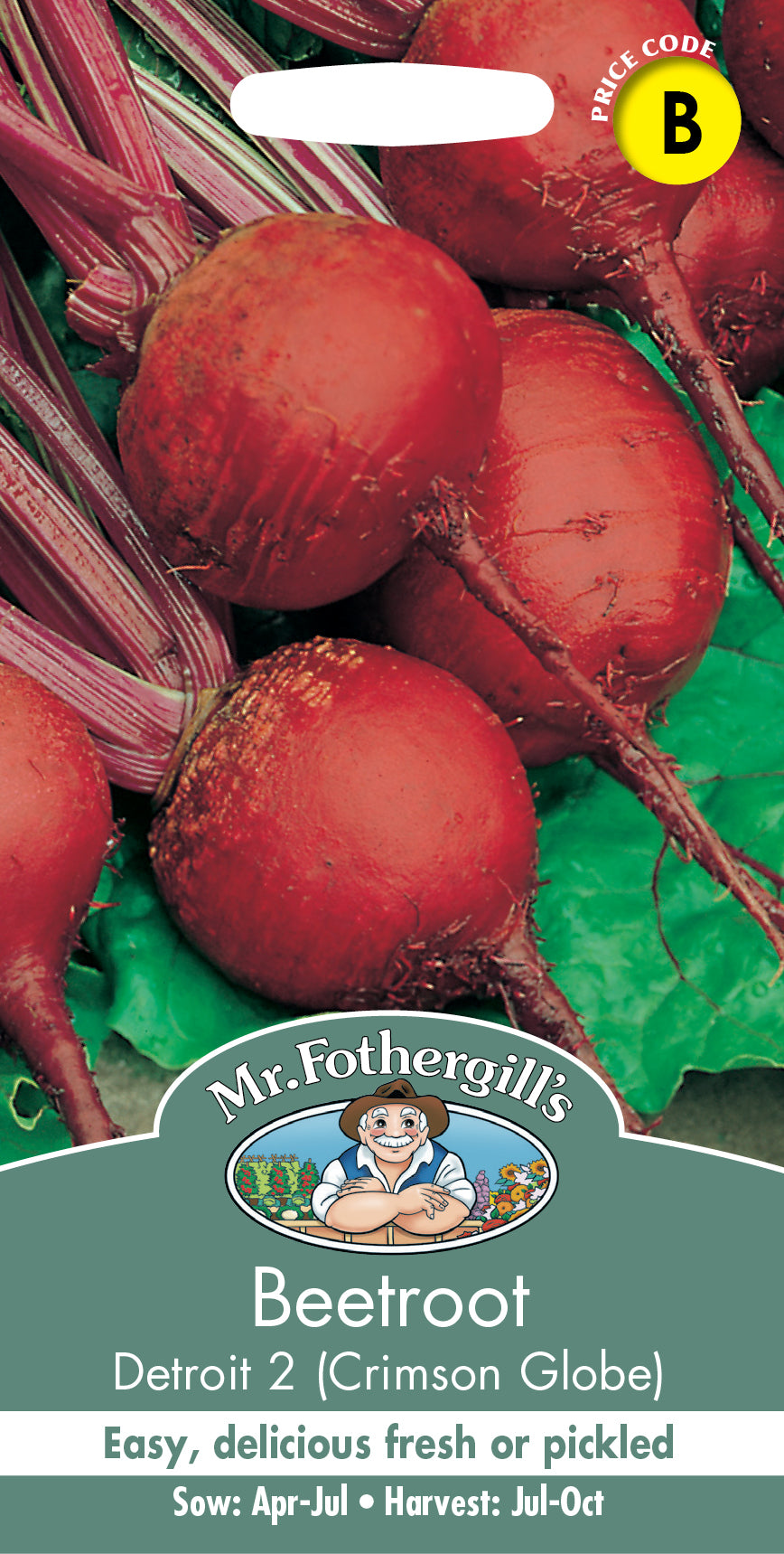 Mr Fothergill's Vegetable Seeds Beetroot Detroit 2 Crimson Globe - 275 Seeds