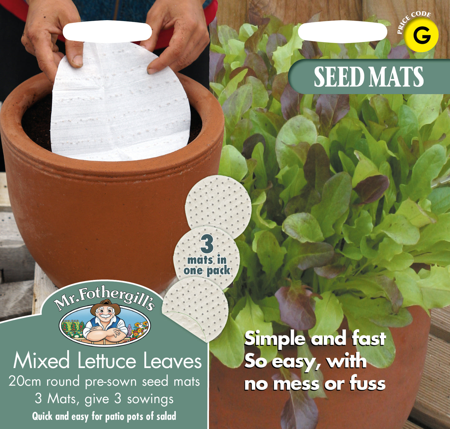 Mr Fothergill's Salad Seeds MAT MIXED Lettuce Leaves