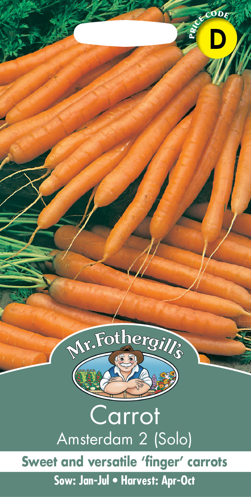 Mr Fothergill's Vegetable Seeds Carrot Amsterdam Forcing 2 Solo - 1,500 Seeds