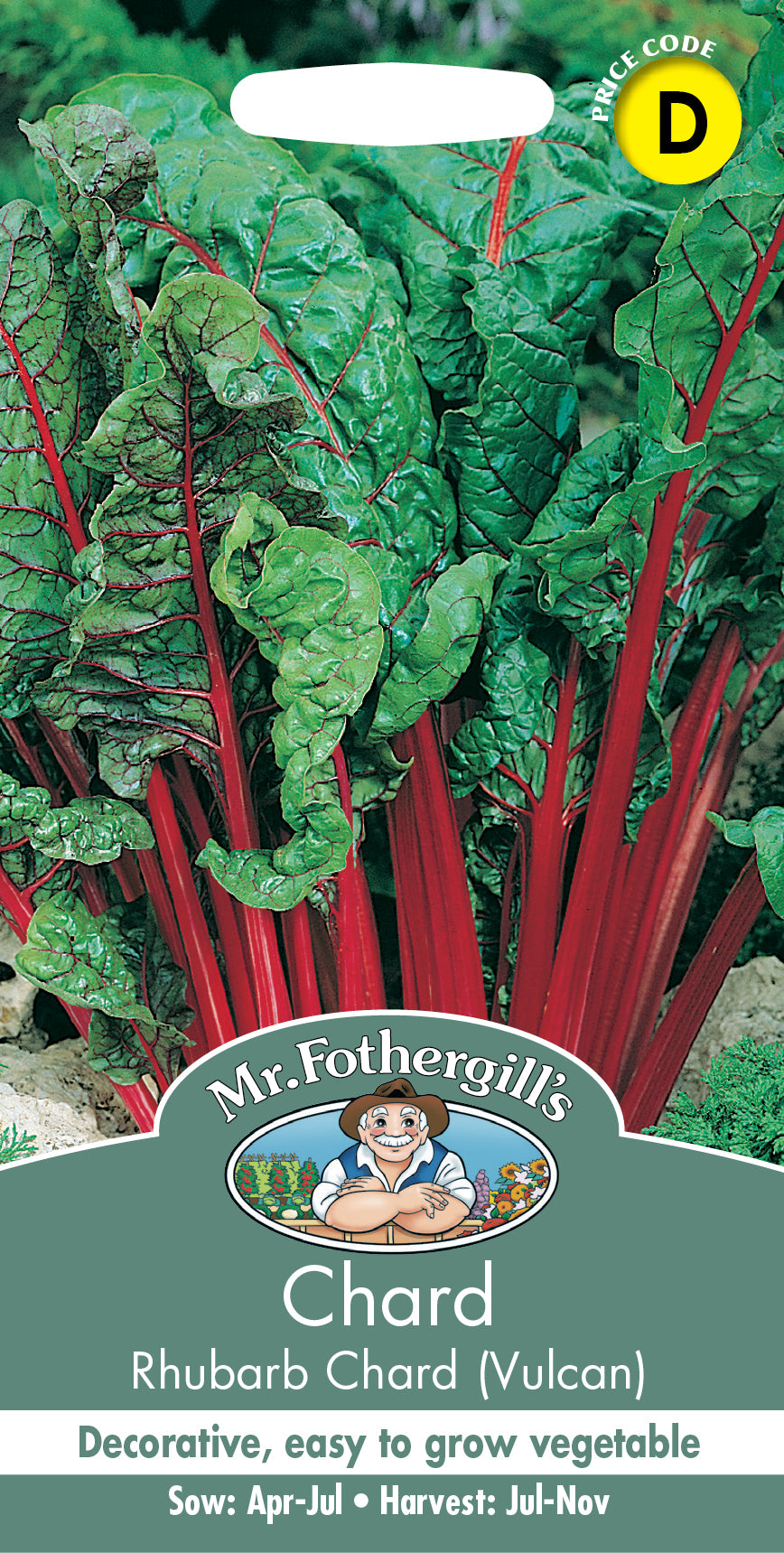 Mr Fothergill's Vegetable Seeds Chard Rhubarb Vulcan - 125 Seeds