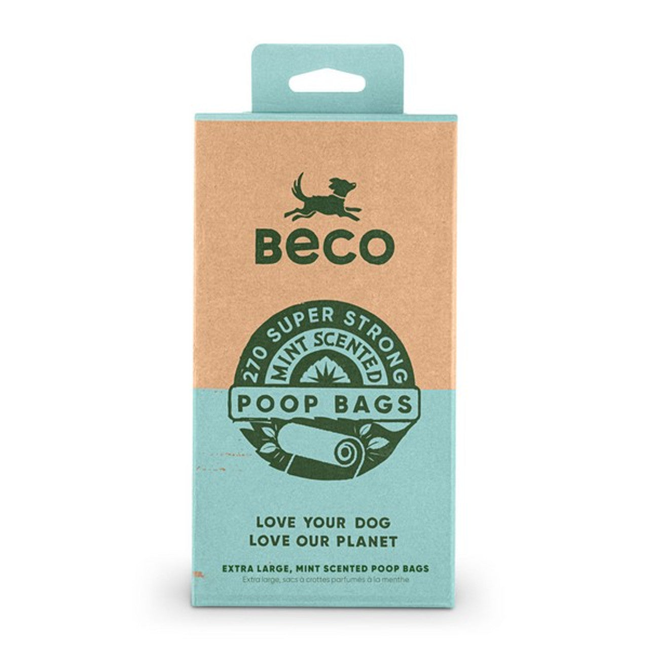 Beco Mint Scented Recycled Poop Bags XL - Pack-270