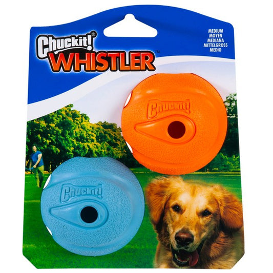 Chuckit! The Whistler Ball Medium 6.5cm - Pack of 2