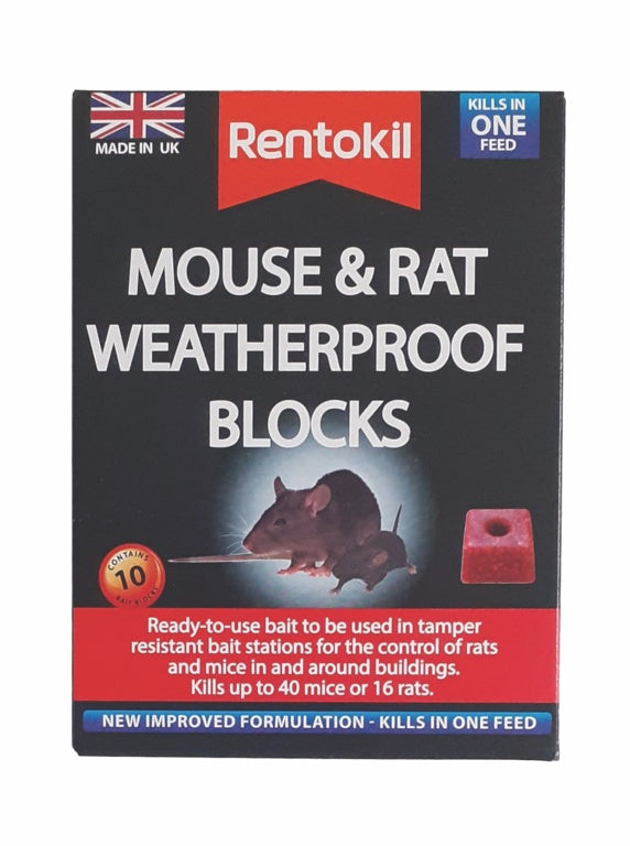 Rentokil Mouse & Rat Weatherproof Blocks (10 pack)