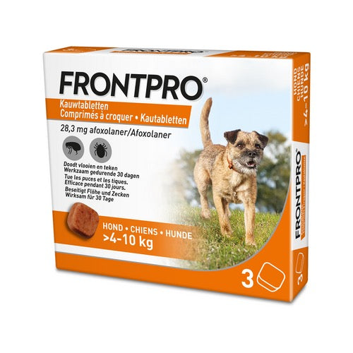 FRONTPRO® Advanced, easy to give flea and tick protection in a chewable tablet.