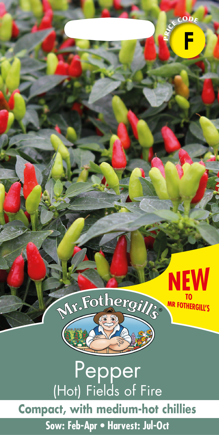 Mr Fothergill's Vegetable Seeds Pepper (Hot) Fields of Fire - 10 Seeds