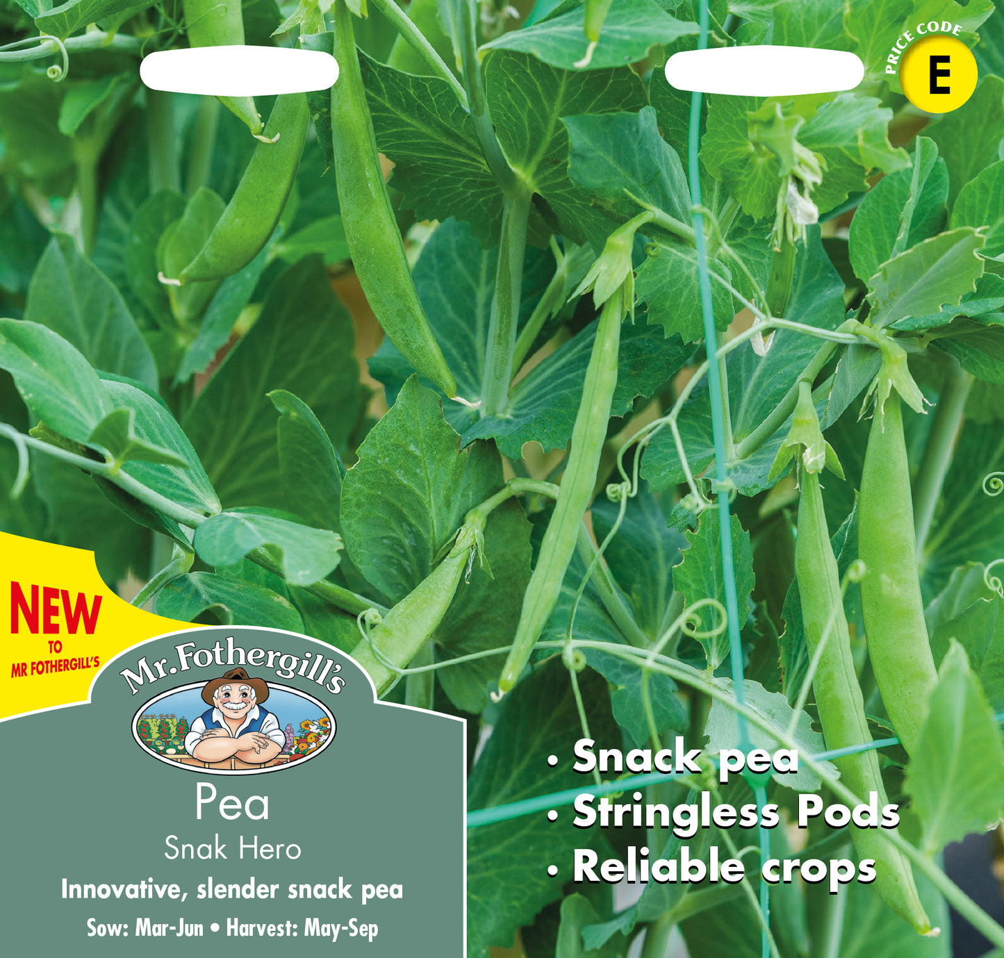 Mr Fothergill's Vegetable Seeds Pea Snap Snak Hero - 150 Seeds