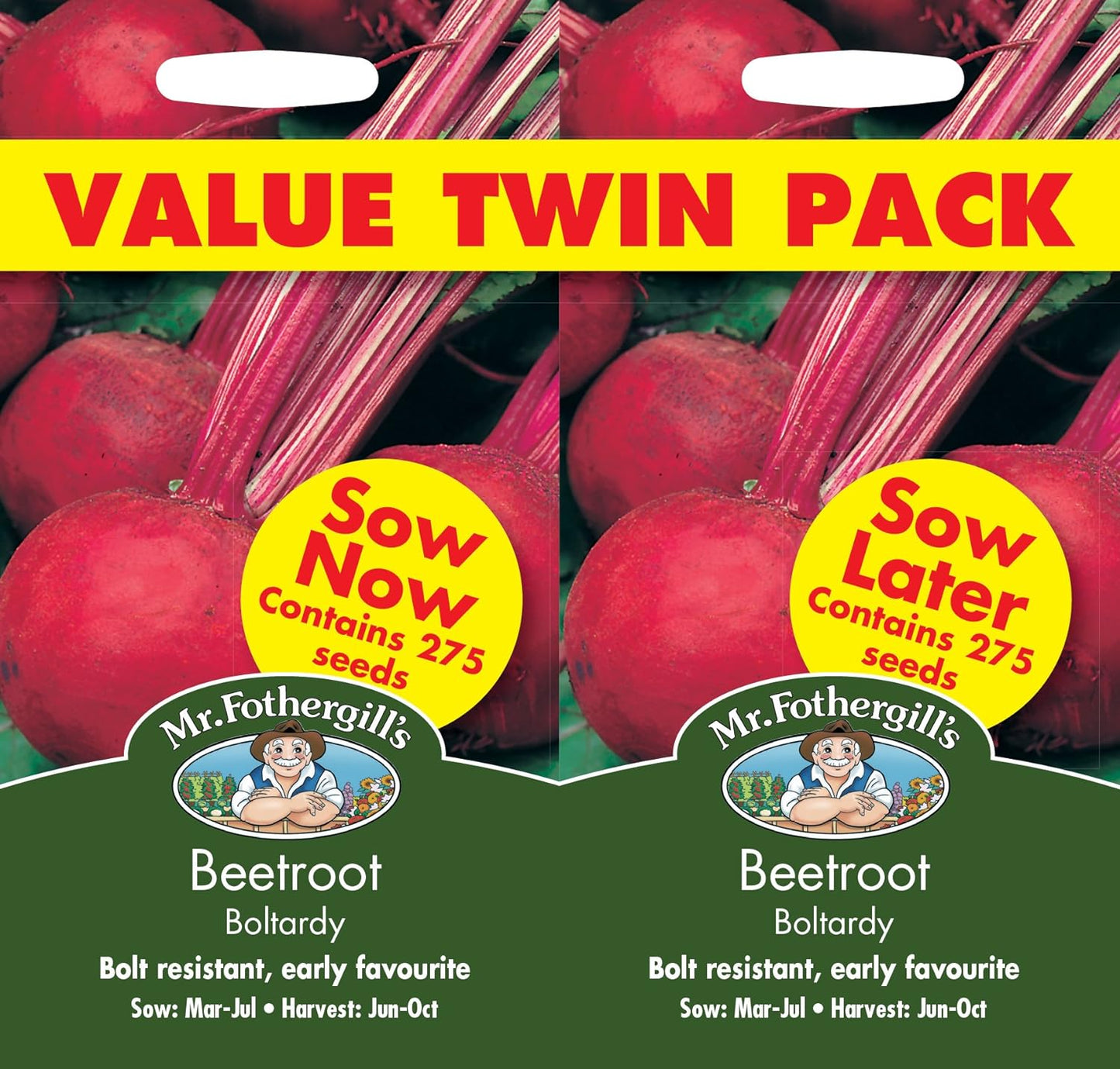Mr Fothergill's Vegetable Seeds Beetroot Boltardy Bumper Pack - 550 Seeds
