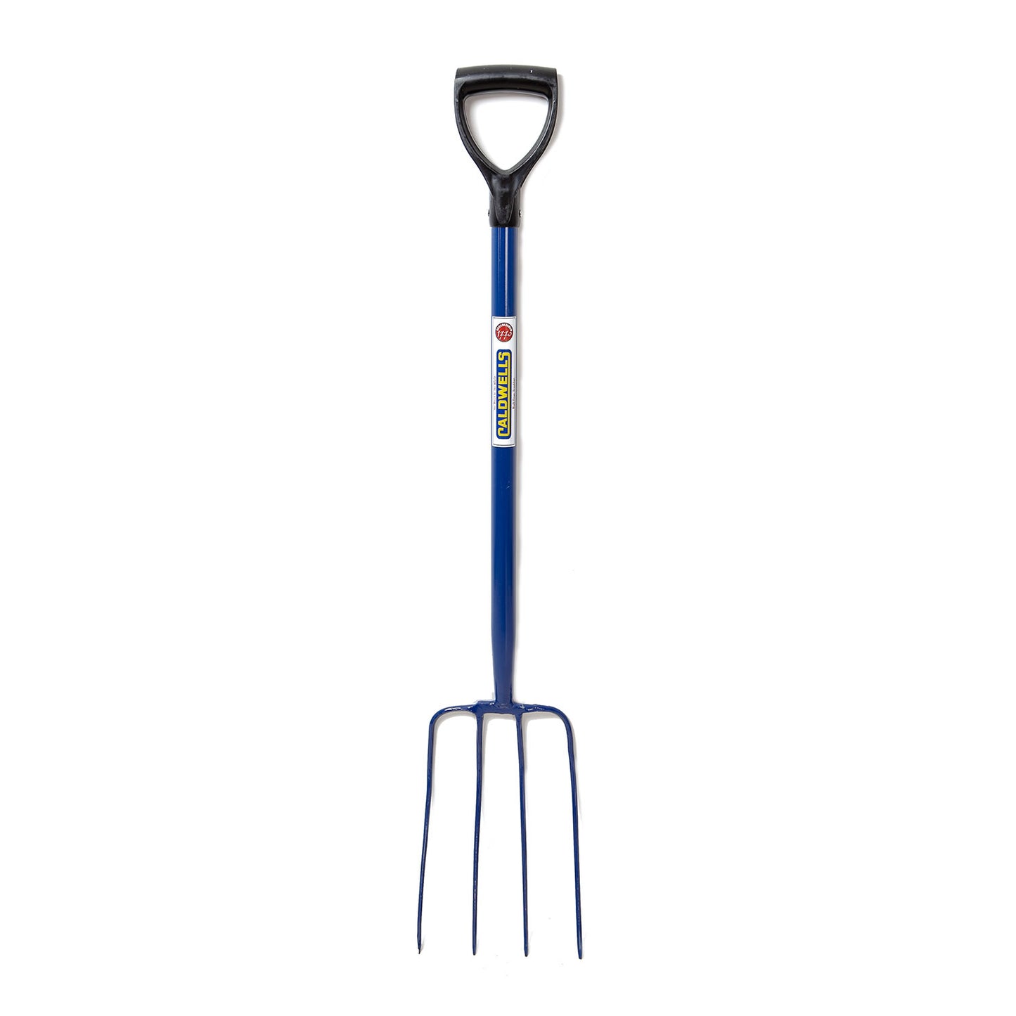 Caldwells Muck Fork PYD Handle Tubular Steel - 4 Prong Blue