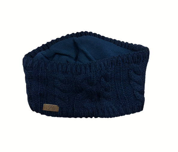 HyFASHION Meribel Cable Knit Headband Navy 24"