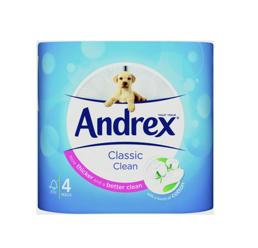 Andrex Toilet Tissue Classic Clean (pack of 4 rolls)