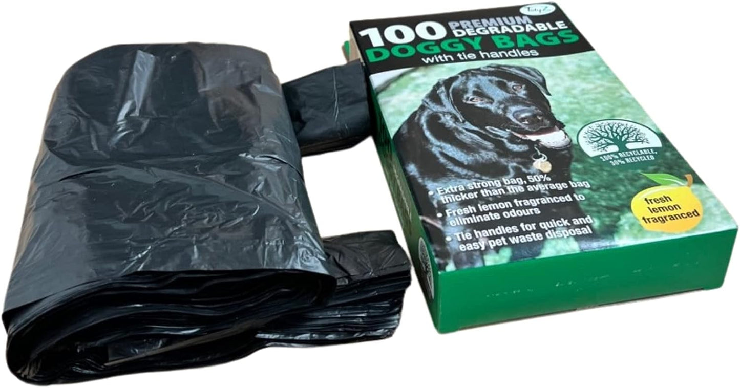 TidyZ Strong Doggy Poop Bags with tie handles Pack-100