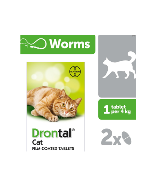 Drontal Cat Ellipsoid Tablets (2) POM-VPS