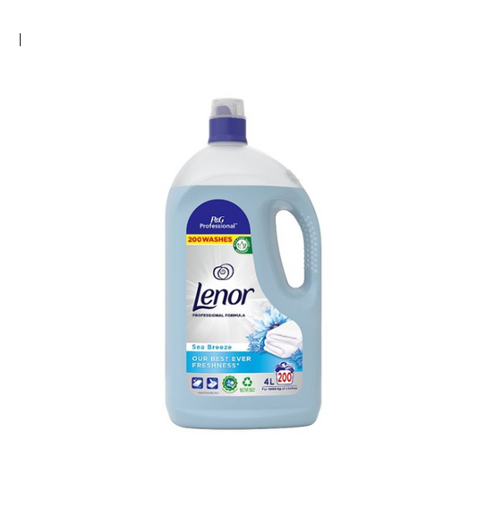 Procter & Gamble Lenor Professional Sea Breeze Fabric Softener, 200 Washes, 4L